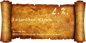 Leipniker Kinga névjegykártya